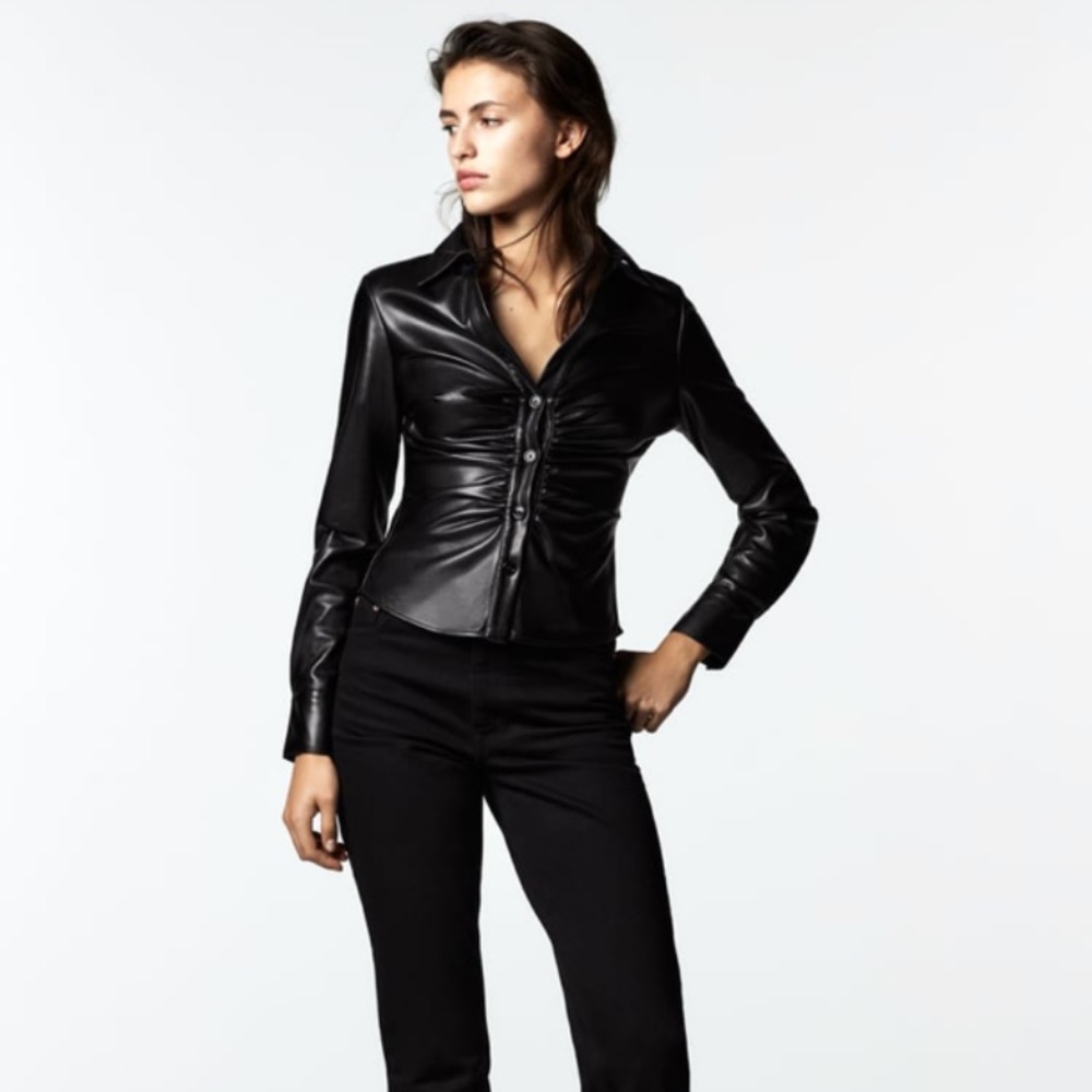 Zara Vegan Leather top